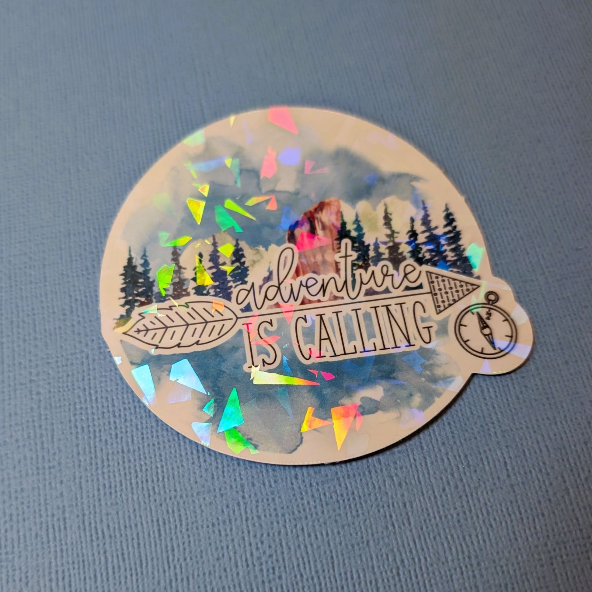 Adventure Is Calling! Holographic Gems - Specialty Sticker, Waterproof Vinyl - 31 Rubies Designs