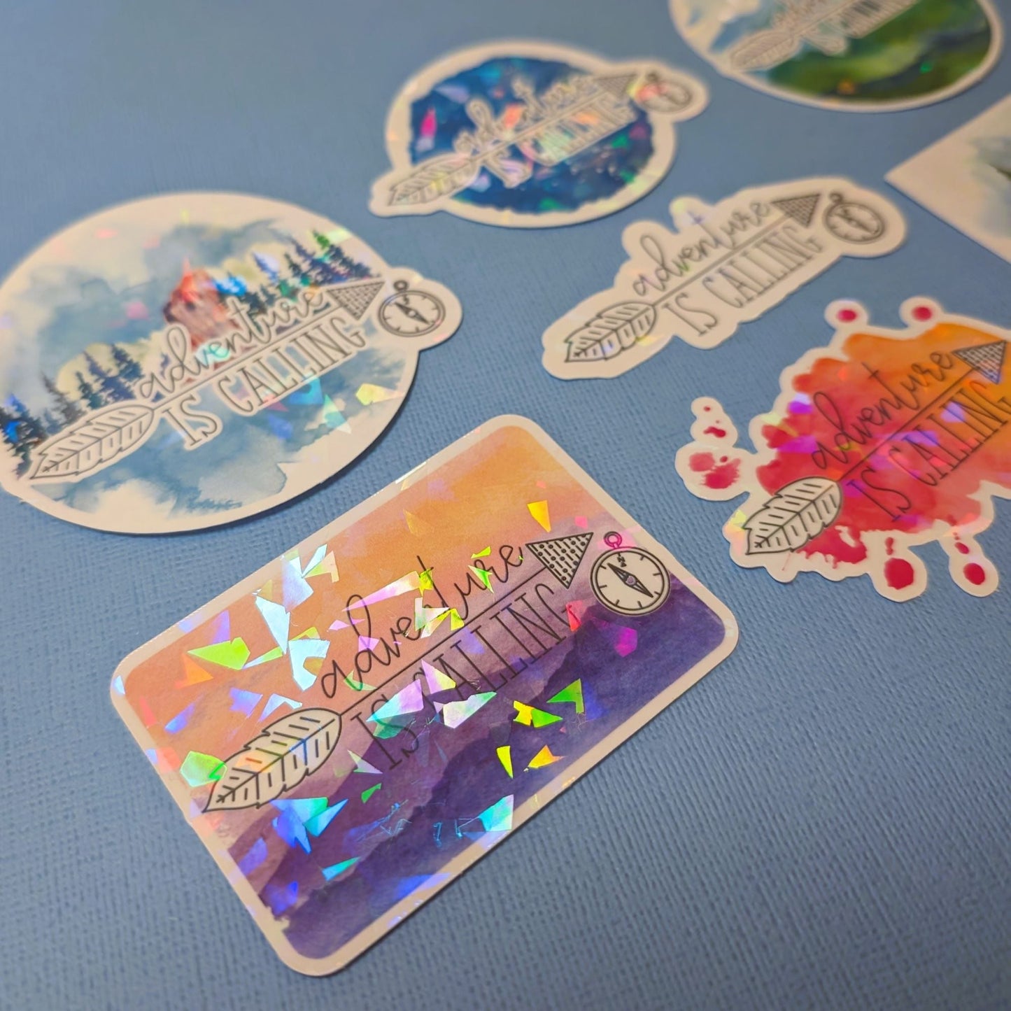 Adventure Is Calling! Holographic Gems - Specialty Sticker, Waterproof Vinyl - 31 Rubies Designs