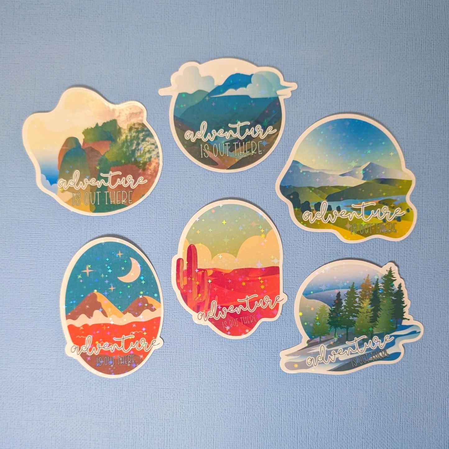Adventure Is Out There! Holographic Stars - Specialty Sticker, Waterproof Vinyl - 31 Rubies Designs