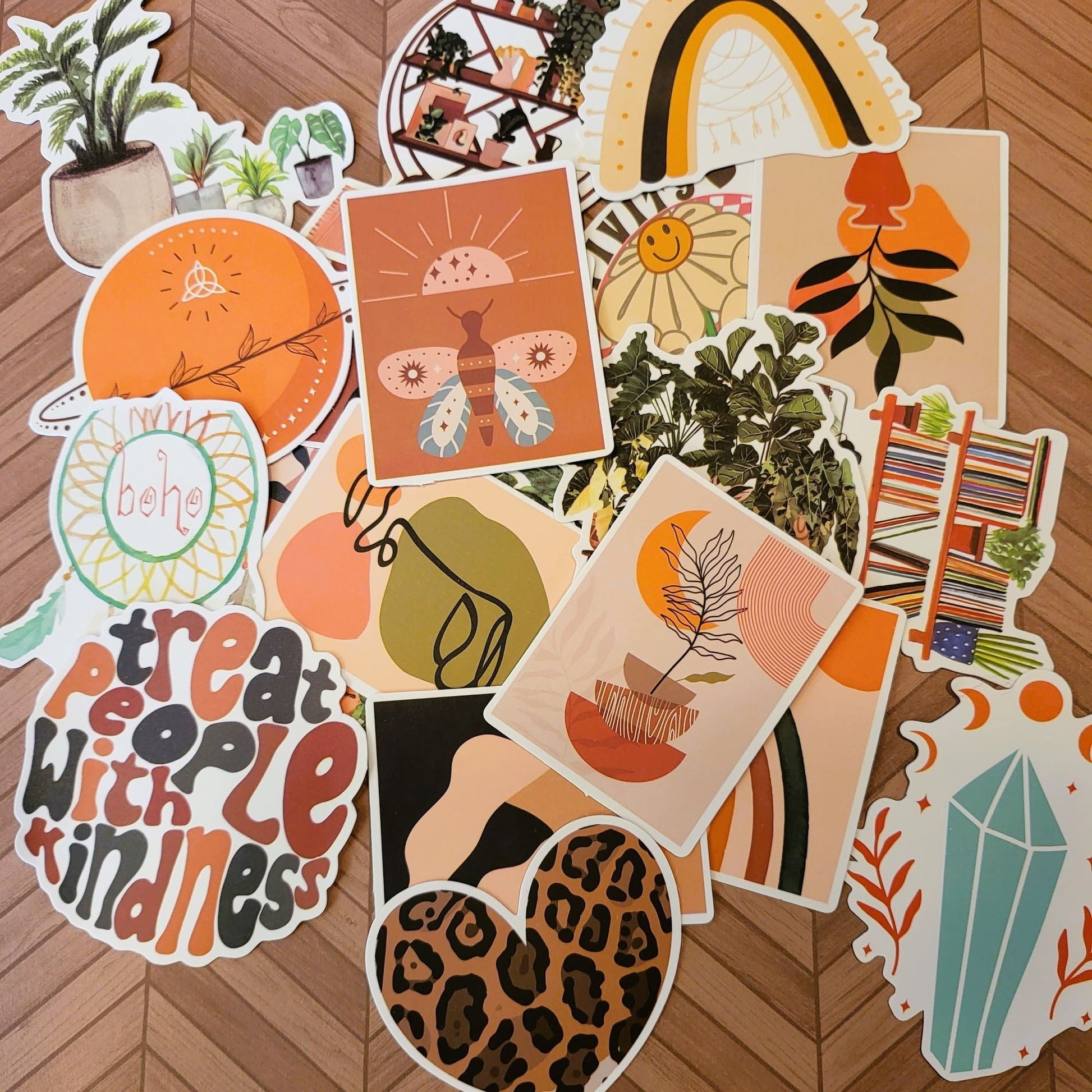 Boho Style Variety Stickers - Durable, Waterproof, Vinyl - Set of 10 or 20 - Craft Supplies, Scrapbook Ephemera, Card Embellishments - 31 Rubies Designs