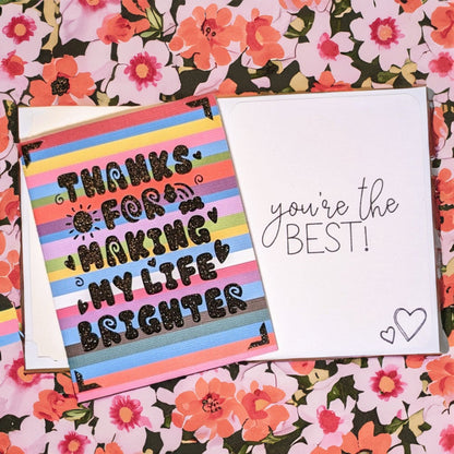 Brighter Life, Thanks; Boho Style - Say Hello Collection - Handmade Greeting Card - 31 Rubies Designs