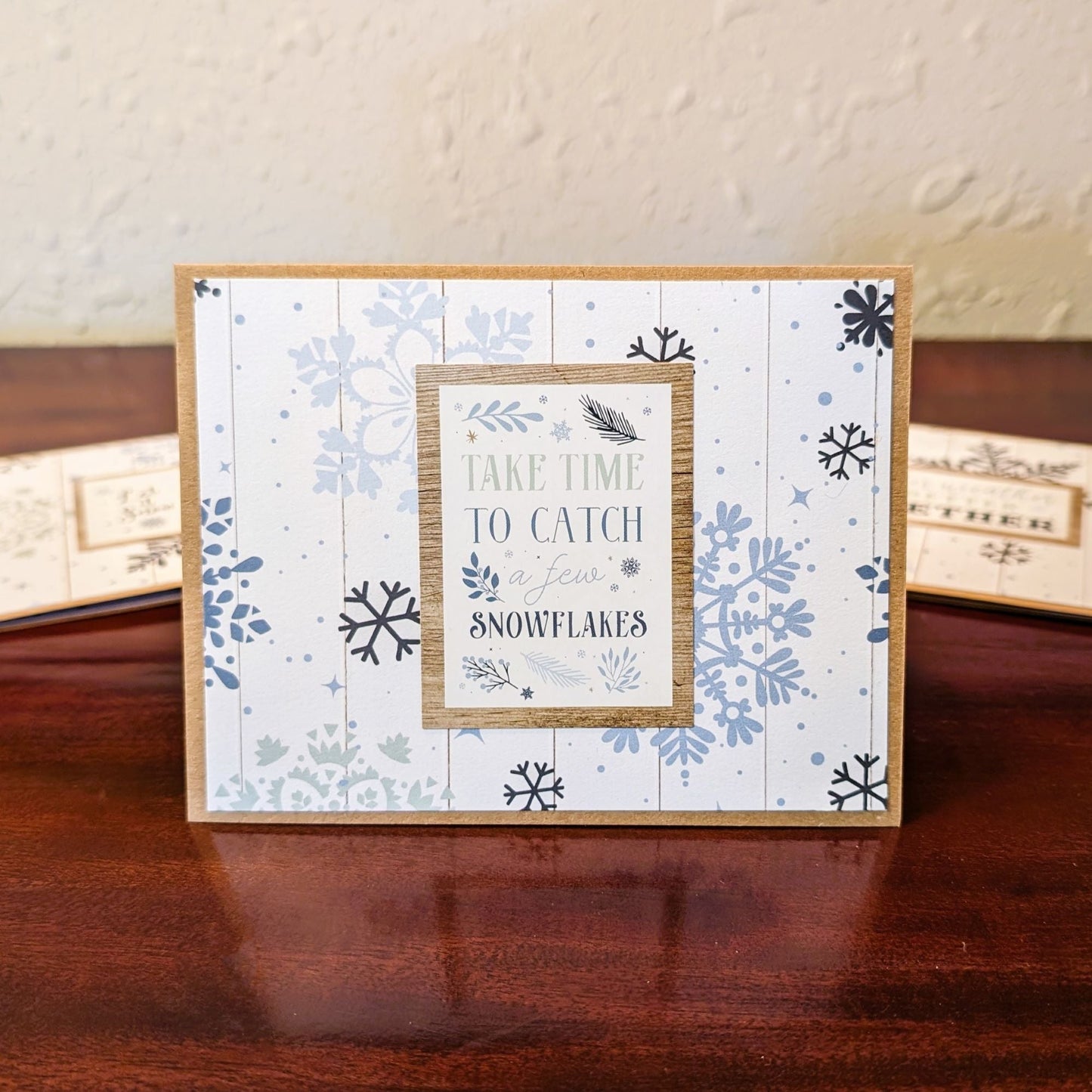 Catch a Few Snowflakes, Rustic - Winter Wonderland Collection - Handmade Greeting Card - 31 Rubies Designs