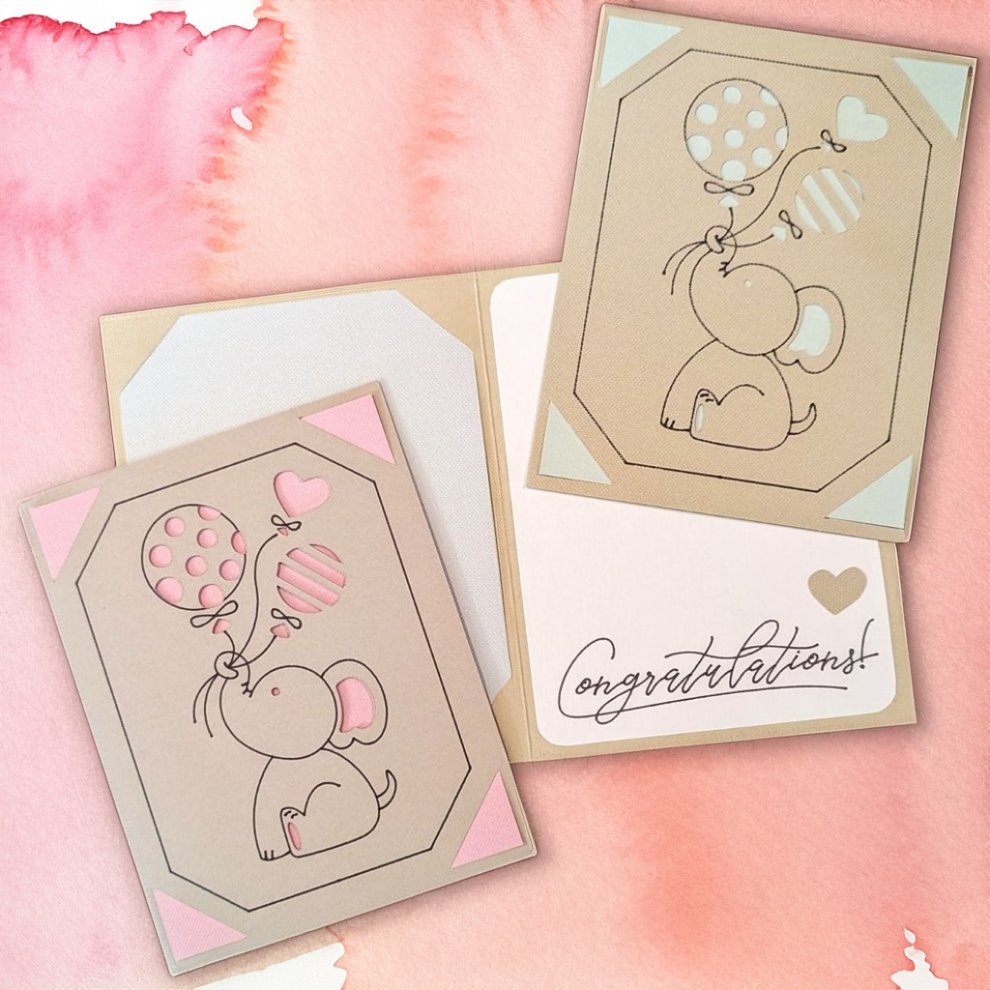 Congratulations, Elephant - Life's Special Moments - Handmade Greeting Card - 31 Rubies Designs