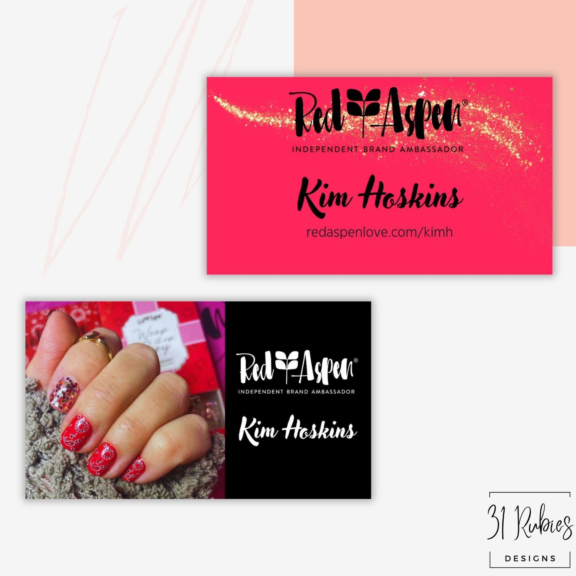 Custom Designs - Business & Thank You Cards, Size (3.5"x2") - 31 Rubies Designs