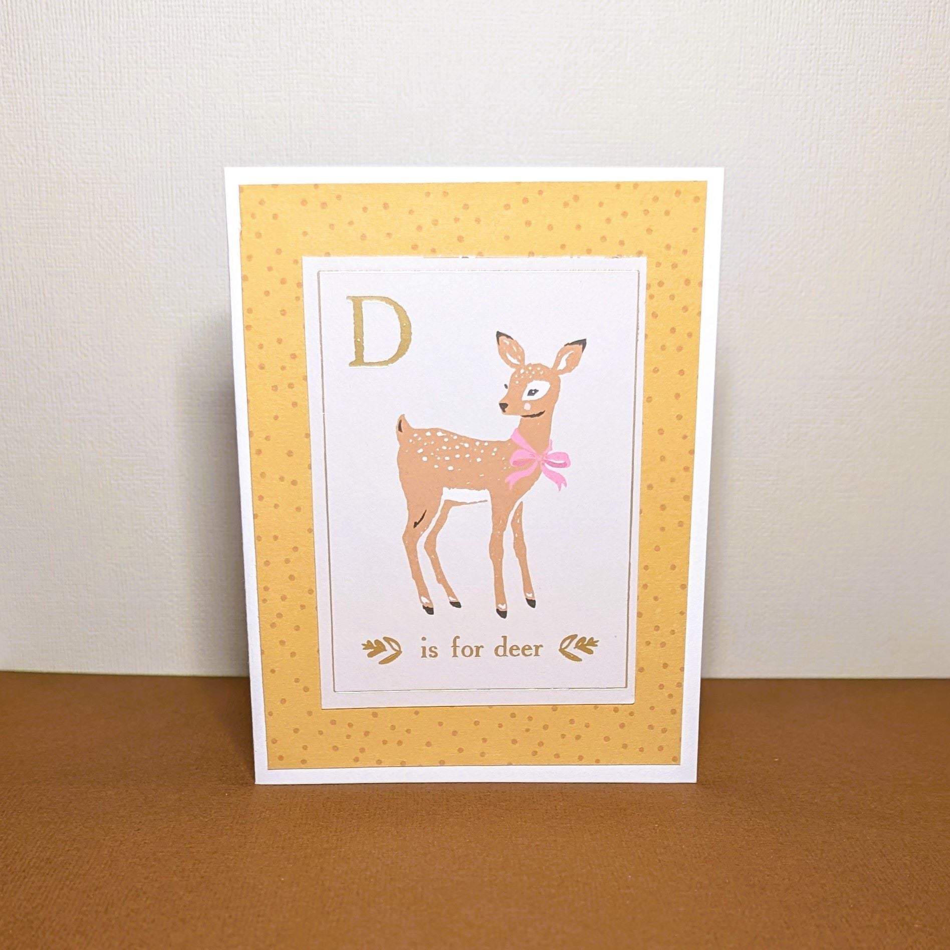 D is for Deer- Say Hello Collection - Handmade Greeting Card - 31 Rubies Designs