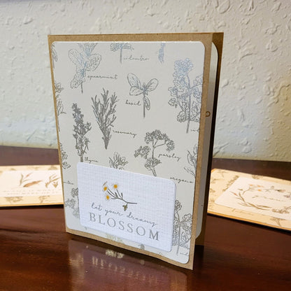 Elegant Herbs #1 - Say Hello Collection - Handmade Greeting Card - 31 Rubies Designs