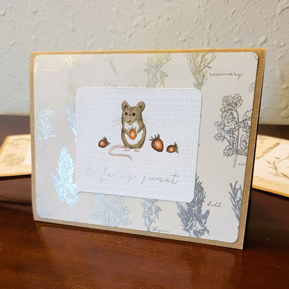 Elegant Herbs #3 - Say Hello Collection - Handmade Greeting Card - 31 Rubies Designs