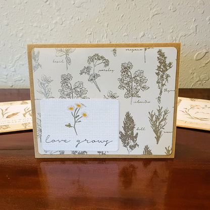 Elegant Herbs #5 - Say Hello Collection - Handmade Greeting Card - 31 Rubies Designs