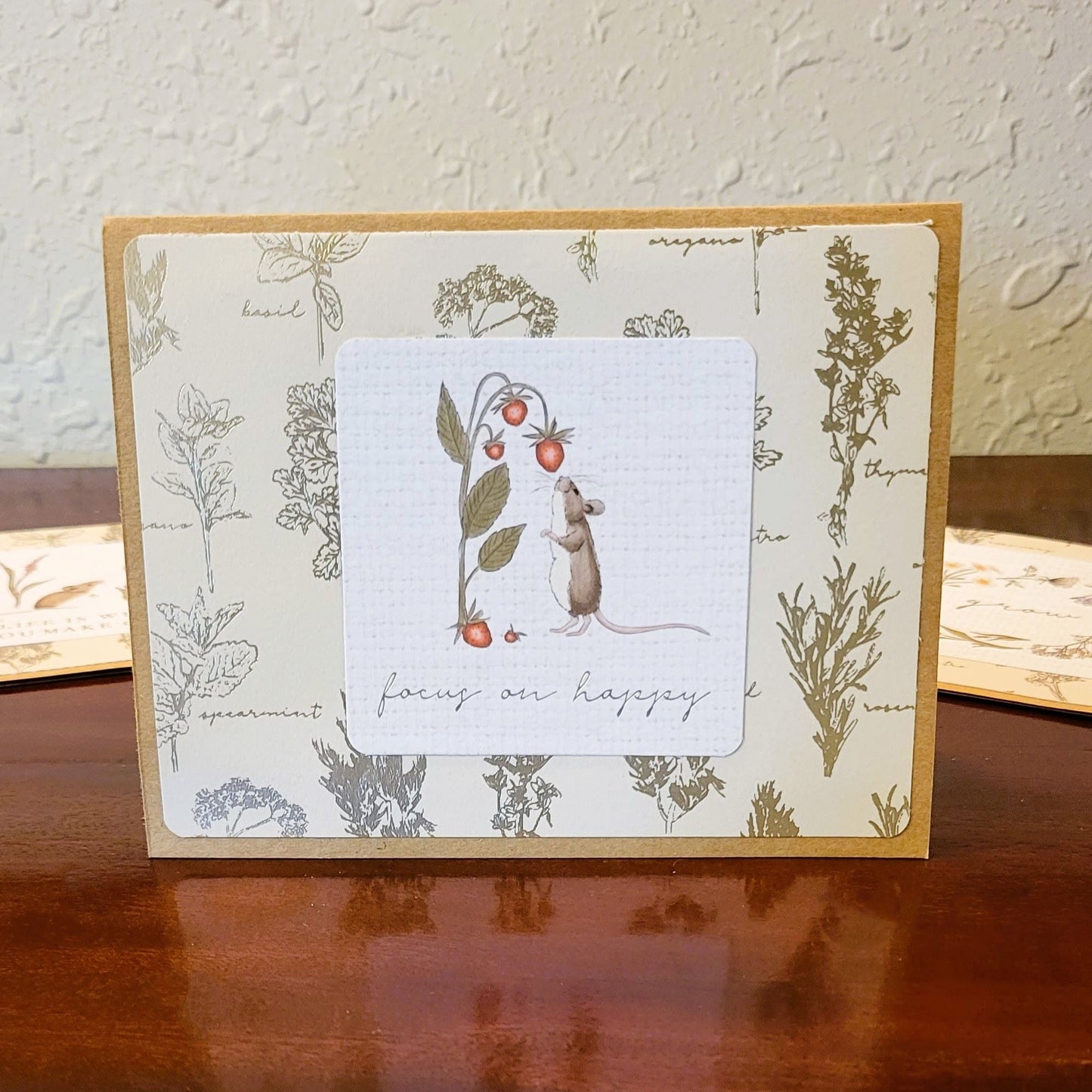 Elegant Herbs #6 - Say Hello Collection - Handmade Greeting Card - 31 Rubies Designs