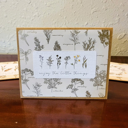 Elegant Herbs #7 - Say Hello Collection - Handmade Greeting Card - 31 Rubies Designs