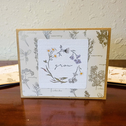 Elegant Herbs #9 - Say Hello Collection - Handmade Greeting Card - 31 Rubies Designs