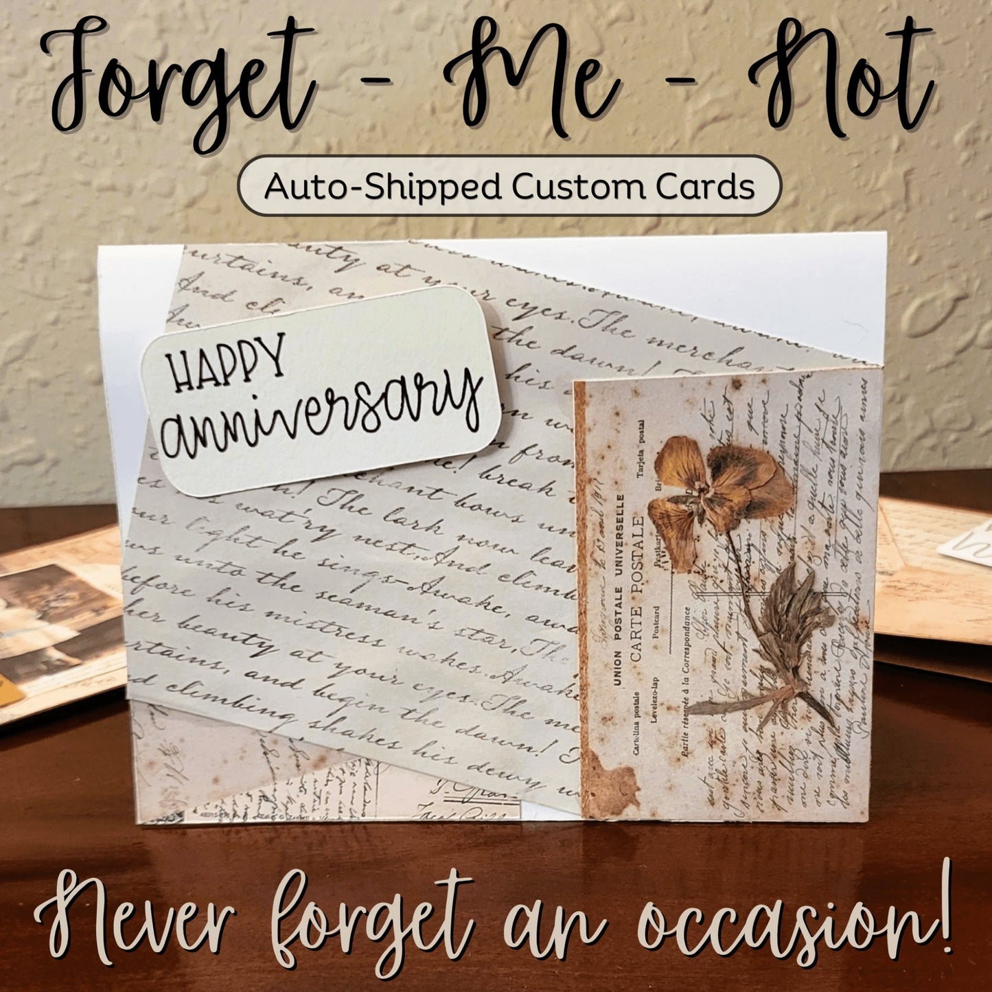 Forget-Me-Not Custom Cards - Auto-Shipped Greeting Card Service - Made-to-Order - 31 Rubies Designs