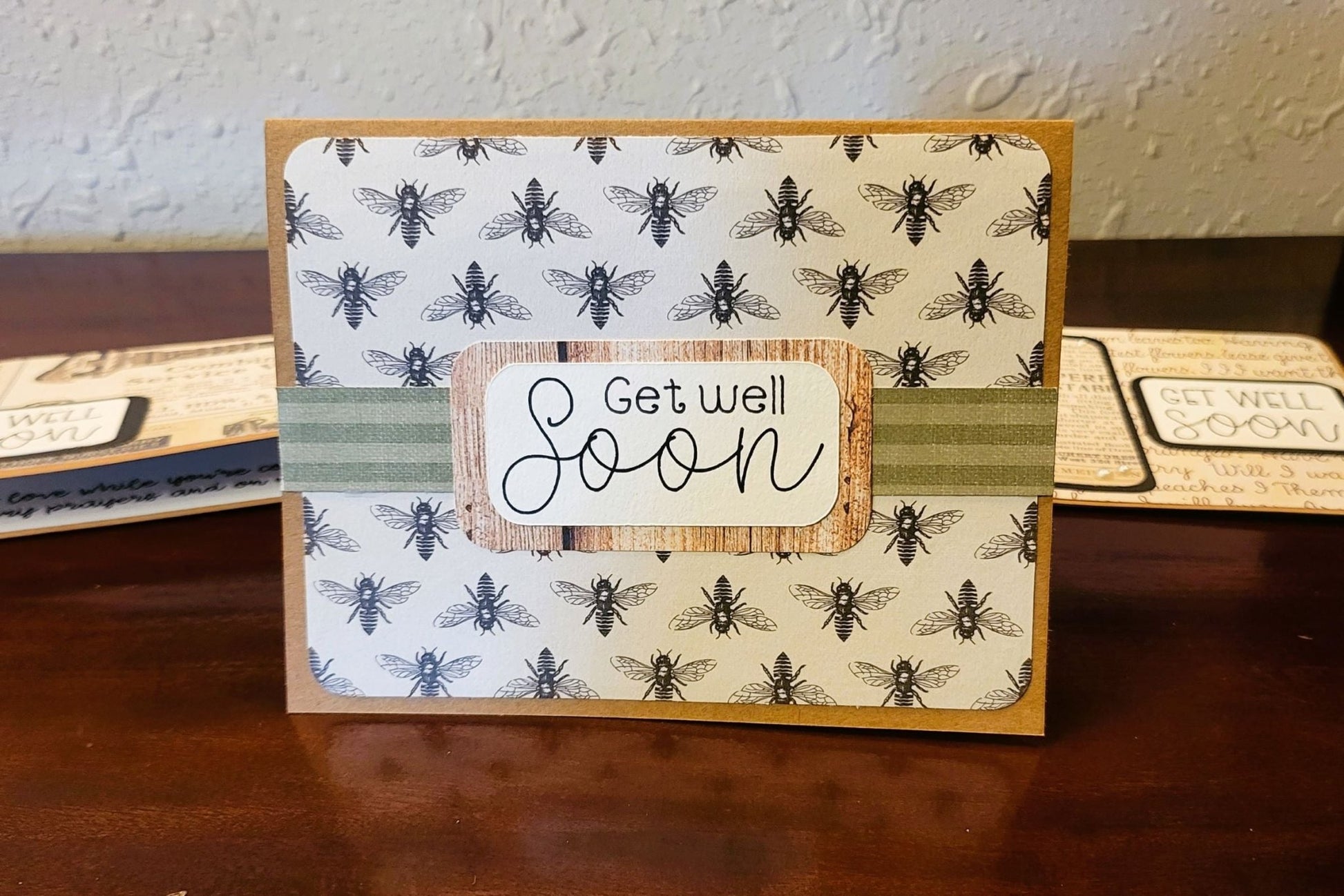 Get Well Soon, Farmhouse Bees - Be Well Collection - Handmade Greeting Card - 31 Rubies Designs