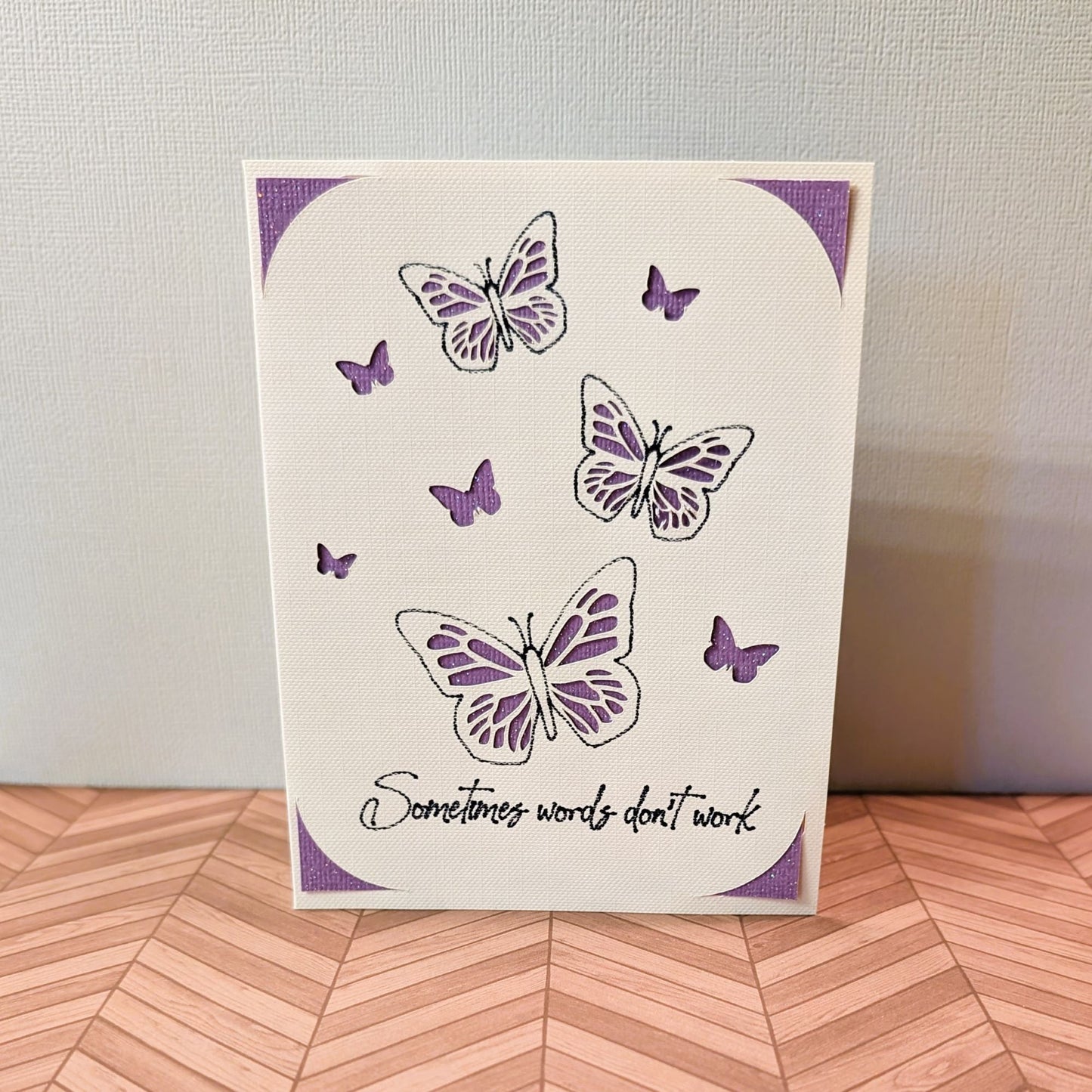 Glittering Butterflies, Sometimes Words Don't Work - Solemn Sentiments - 31 Rubies Designs
