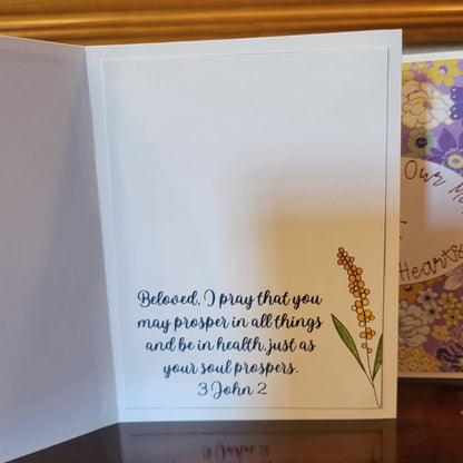 Handmade Greeting Card - Funky Floral - In Our Minds & Hearts Collection - A2 size - 31 Rubies Designs