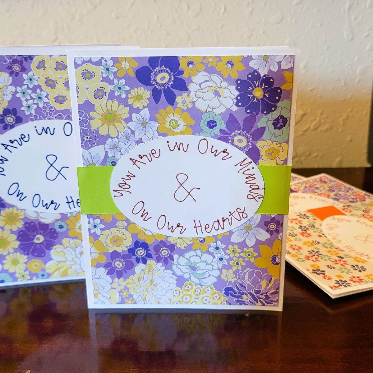 Handmade Greeting Card - Funky Floral - In Our Minds & Hearts Collection - A2 size - 31 Rubies Designs