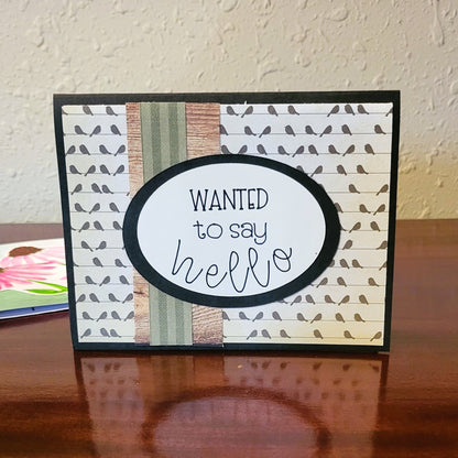 Handmade Greeting Card - Hello, Black Birdies - Just Because Collection - A2 size - 31 Rubies Designs