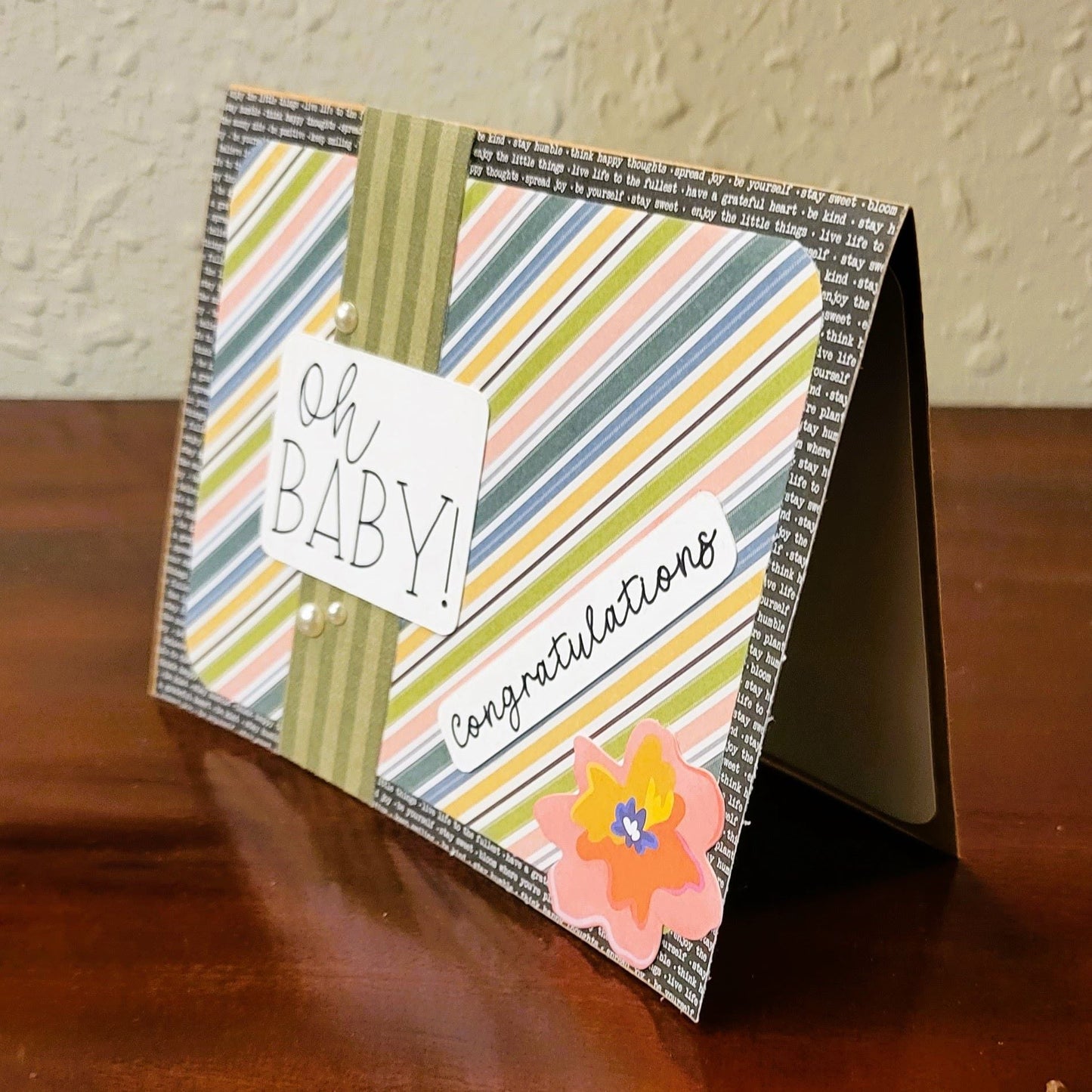Handmade Greeting Card - Oh Baby! Stripes - Anniversary, Wedding & Baby Collection - A2 size - 31 Rubies Designs