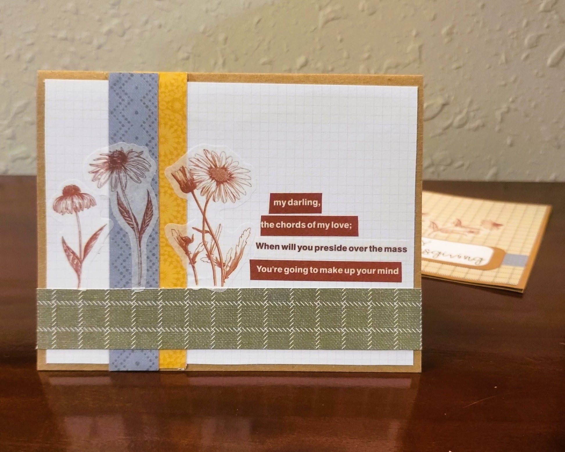 Handmade Greeting Card - Random Script, Farmhouse Style - Fall 2023 Collection - A2 size - 31 Rubies Designs