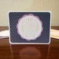 Handmade Greeting Card - Shabbat Shalom - Navy & Pink - A2 size - 31 Rubies Designs