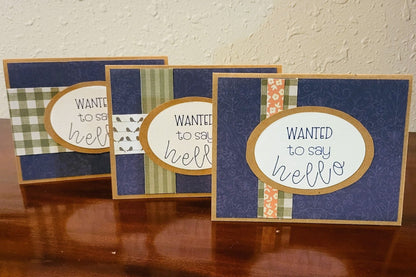 Hello, Rustic Navy - Say Hello Collection - Handmade Greeting Card v3 - 31 Rubies Designs