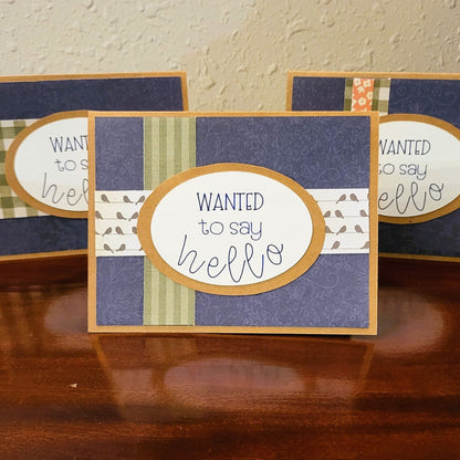 Hello, Rustic Navy - Say Hello Collection - Handmade Greeting Card v3 - 31 Rubies Designs