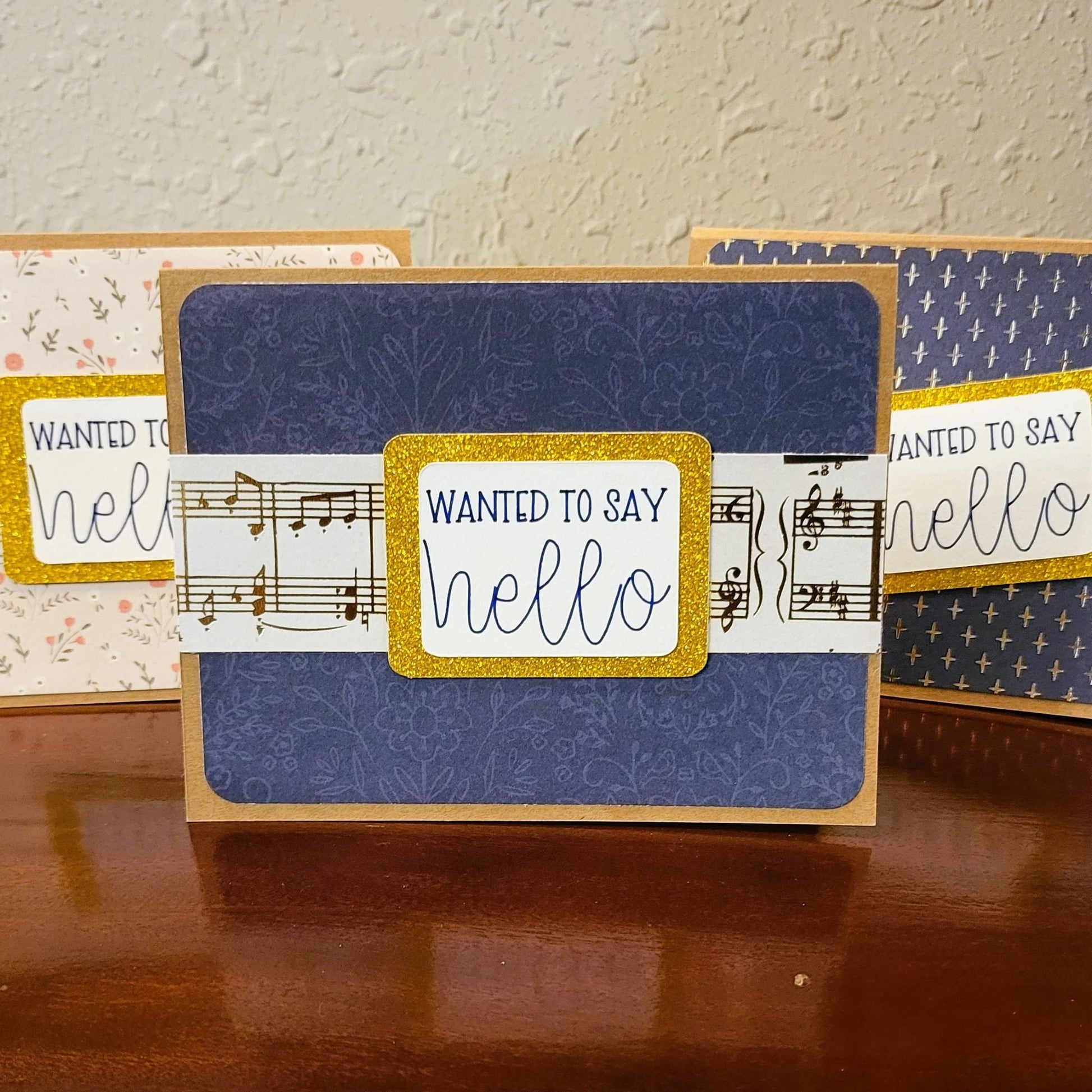 Hello, Sweet Melody - Navy - Say Hello Collection - Handmade Greeting Card - 31 Rubies Designs