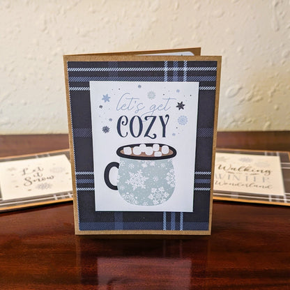 Let's Get Cozy, Plaid - Winter Wonderland Collection - Handmade Greeting Card - 31 Rubies Designs