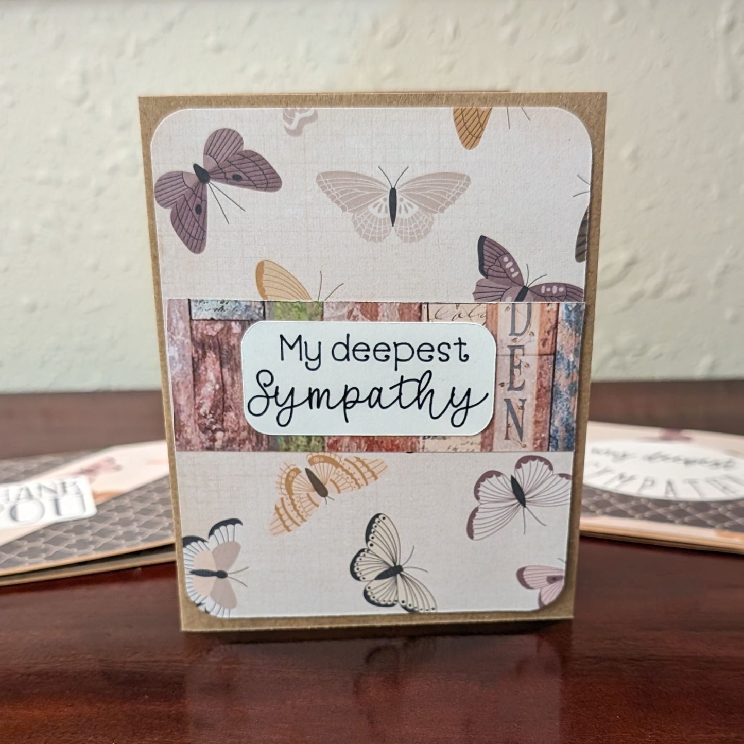 Rustic Butterflies, Sympathy - Solemn Sentiments - Handmade Greeting Card - 31 Rubies Designs