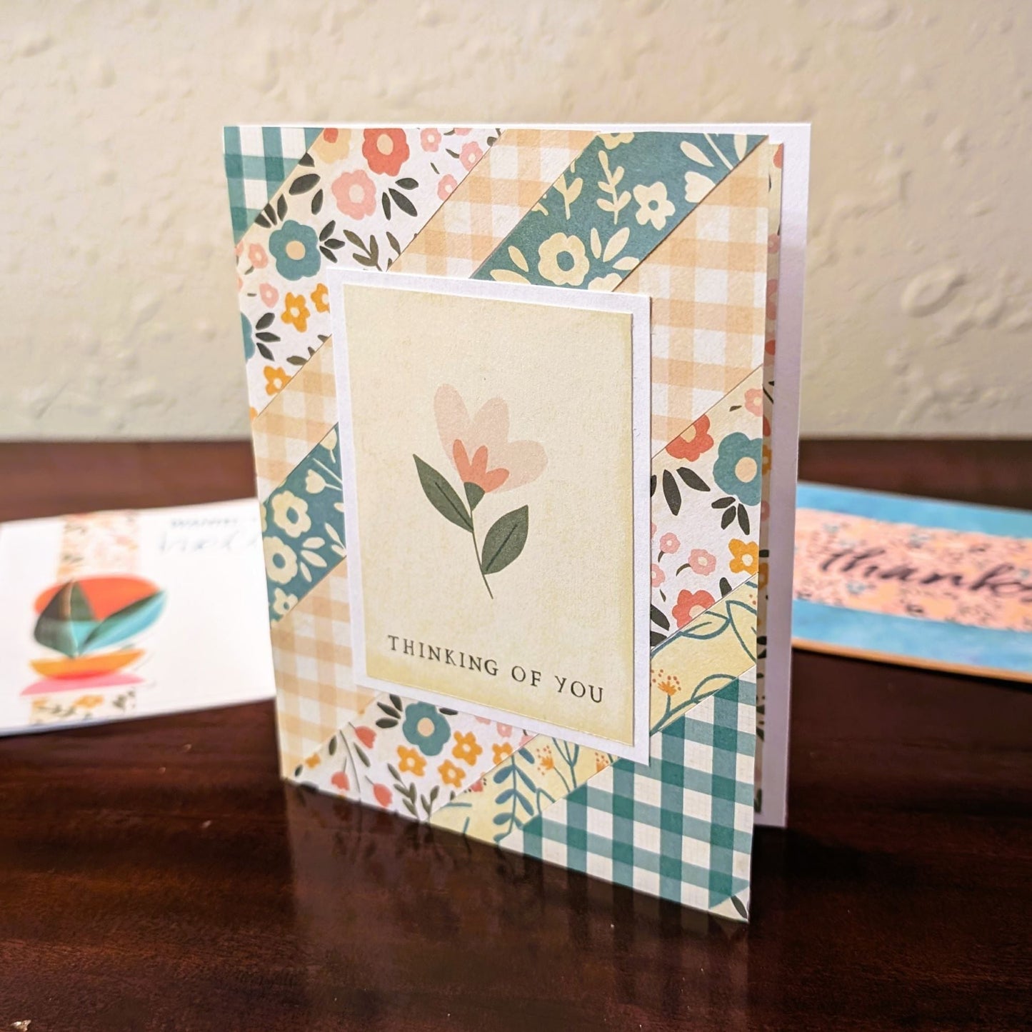 Rustic Florals, Thinking of You - Say Hello & Thank You - Handmade Greeting Card - 31 Rubies Designs