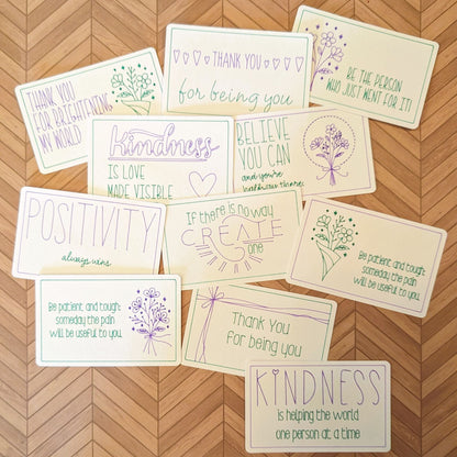 Spread Kindness, Encouragement Cards - 11 ct - Handmade Cards 3.38" x 2.12" - 31 Rubies Designs