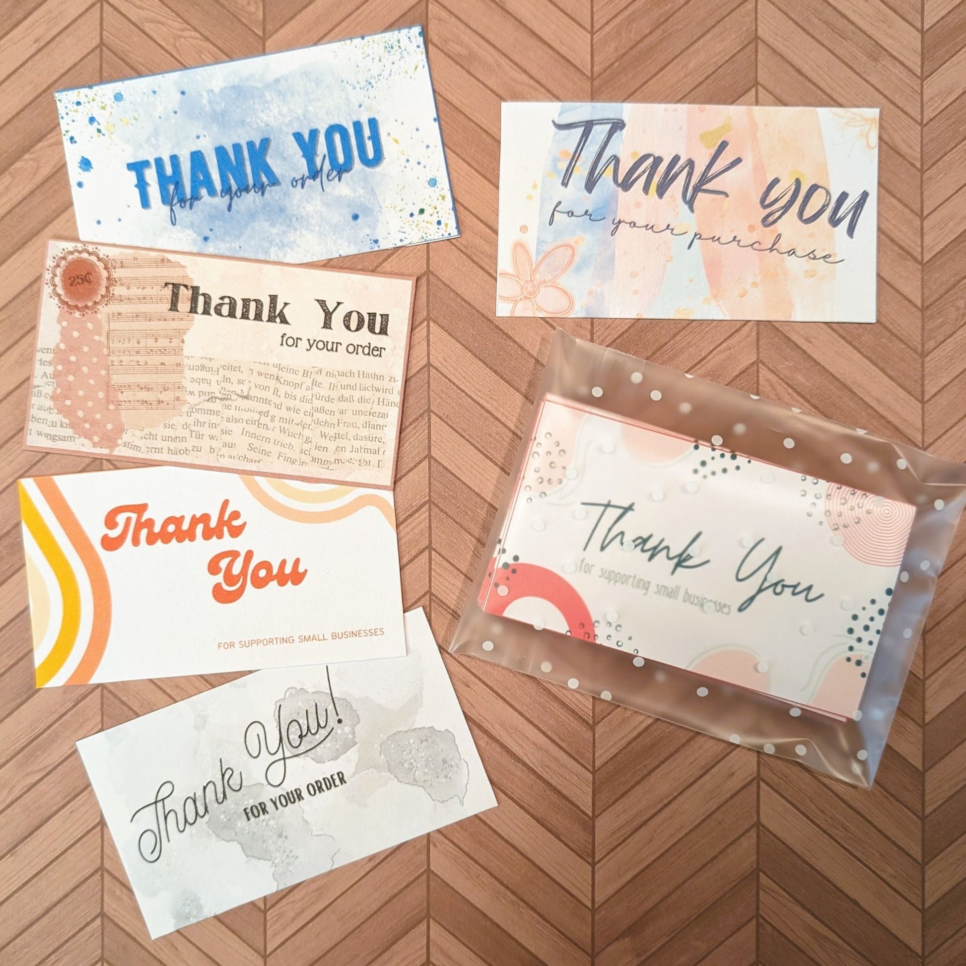 Thank You Cards, 24ct - Perfect for Small Businesses - Business Card Size (3.5"x2") - 31 Rubies Designs
