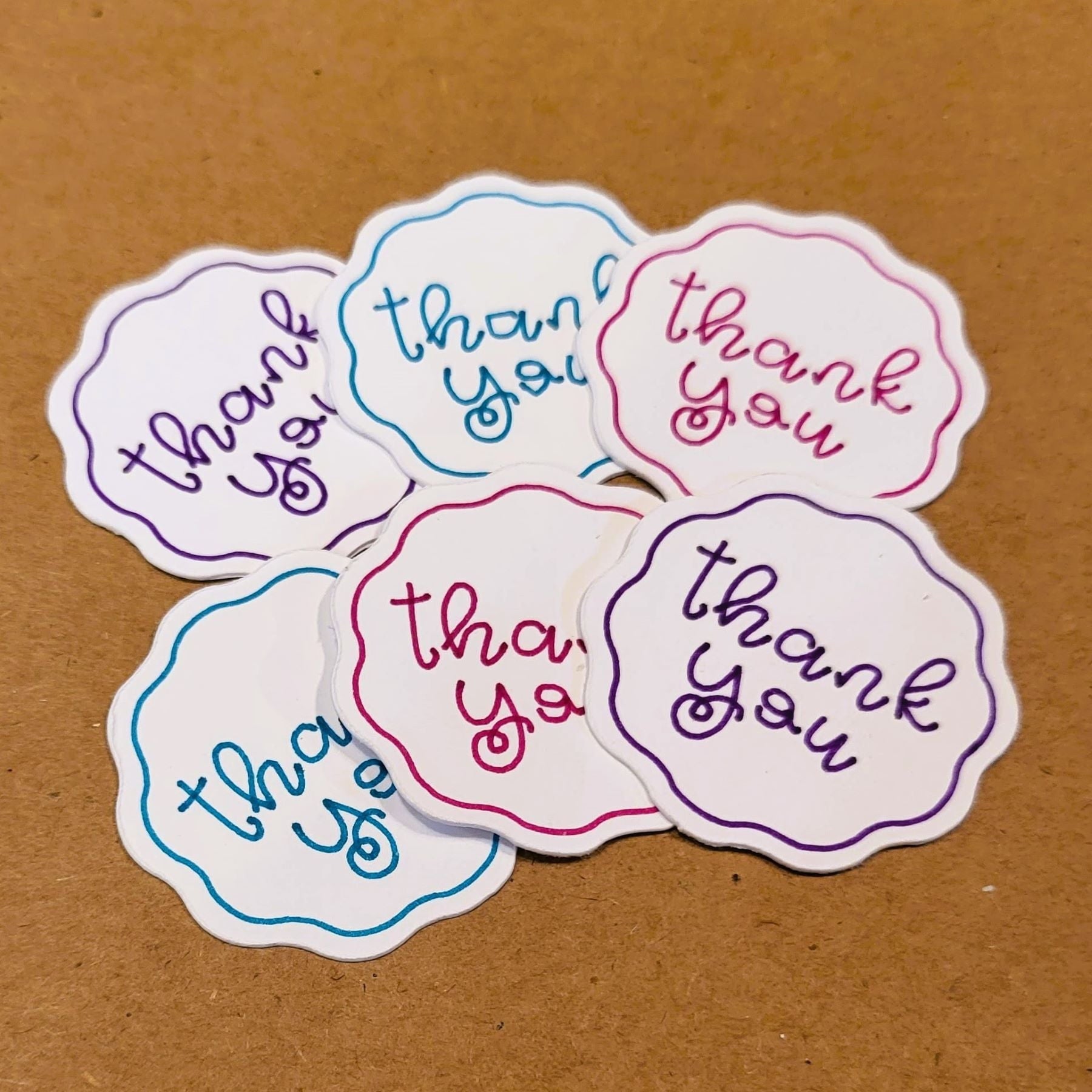 "Thank You" Stickers - Choose Your Colors - Set of 12 or 30 - Customizable, Craft Supplies, Scrapbook Ephemera, Card Embellishments - 31 Rubies Designs