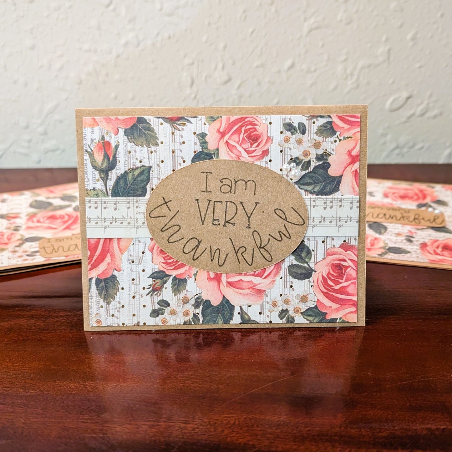Thank You, Vintage Roses - Say Hello Collection - Handmade Greeting Card - 31 Rubies Designs
