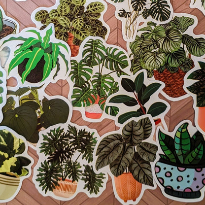 Vibrant Plant Stickers, Variety - Durable, Waterproof, Vinyl - Set of 10 or 20 - Craft Supplies, Scrapbook Ephemera, Card Embellishments - 31 Rubies Designs