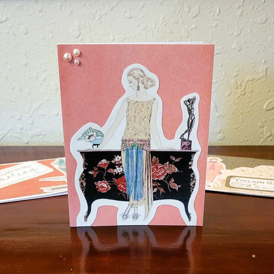 Vintage Ladies, Elegant Table - Vintage-Inspired Collection - Handmade Greeting Card - 31 Rubies Designs