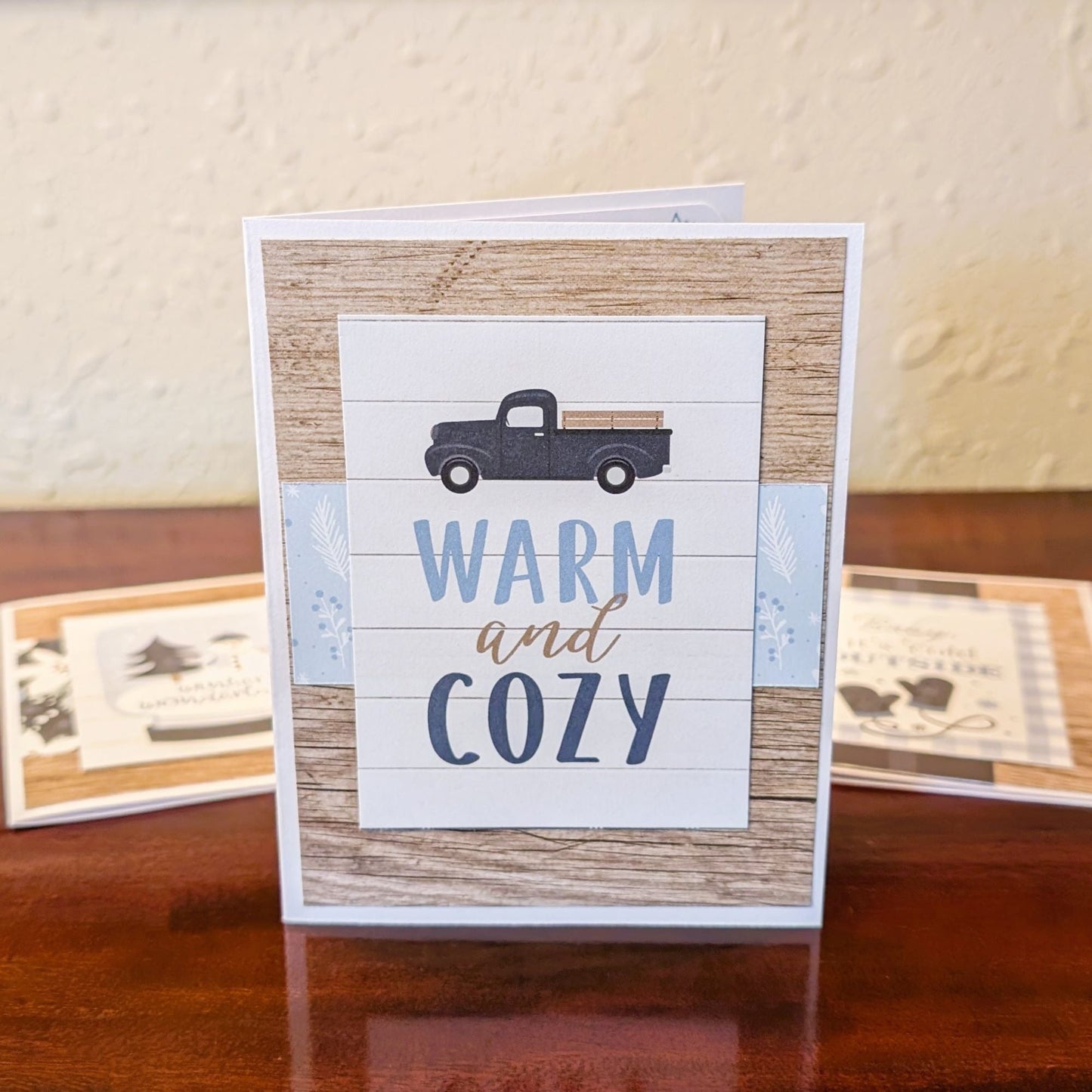 Warm & Cozy, Wood Grain - Winter Wonderland Collection - Handmade Greeting Card - 31 Rubies Designs