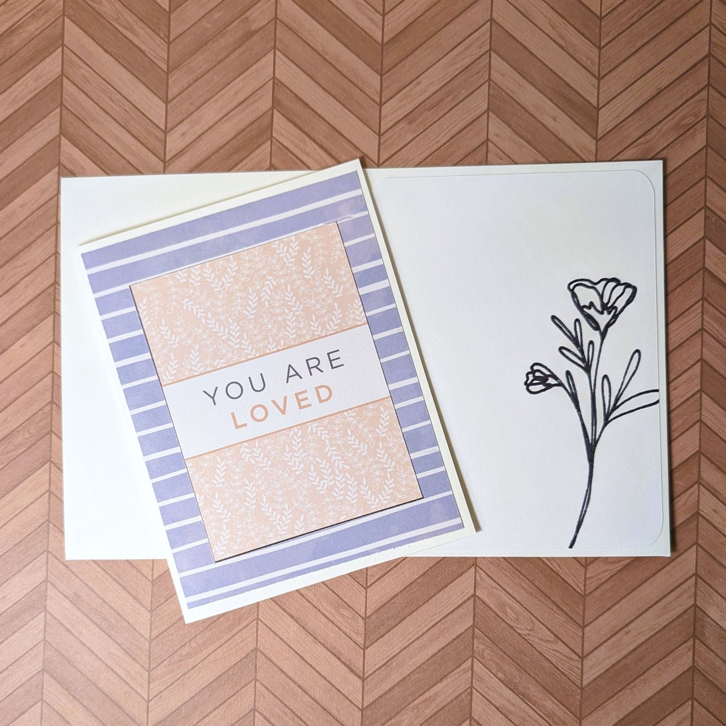 You Are Loved, Peach & Navy Florals - Say Hello & Thank You - 31 Rubies Designs